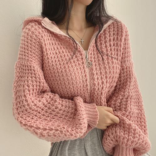 Pull Court à Capuche Femme